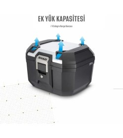 Resim Motosiklet Arka Çanta Shad Terra Alüminyum Motor Tur Çantası Silver 41 Lt 