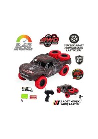 Resim Şarjlı Uzaktan Kumandalı Araba 4x4 Yüksek Hızlı Drift Ve Arazi Aracı 2.4ghz 1:20 Yedek Lastikli Kırmızı 