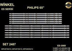 Resim Winkel SET-2487 MLD 5034 X6 MLD 5035 X6=F SET-3069=PHILIPS 65 INC 65PUS7304\u002F12, 65PUS7354\u002F12, 65PUS6504\u002F12 12 ADET TV LED BAR 