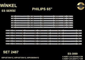 Resim Winkel SET-2487 MLD 5034 X6 MLD 5035 X6=F SET-3069=PHILIPS 65 INC 65PUS7304\u002F12, 65PUS7354\u002F12, 65PUS6504\u002F12 12 ADET TV LED BAR 