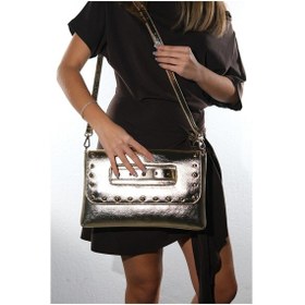 Resim Marry Altın Cilt Troklu Kadın Clutch Çanta 