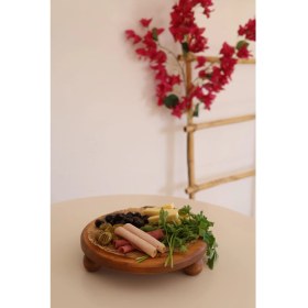 Resim Justwood 5li 2 Katlı Kek Standı, 25 cm Pastalık, 25 cm Risus, 17X25 RISUS,25X25 Piramit Ahşap Çeyiz Seti 