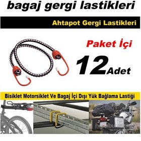 Resim Kancalı Çok Amaçlı Bagaj Yük Bağlama Lastiği 12 Adet 41184 