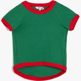 Resim Koton Bisiklet Yaka Baskılı Köpek Sweatshirt Yeşil 5wal10711ık Yeşil 