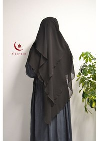 Resim Bilenler 3 Katlı Şifon Sufle Pratik Şal Siyah 