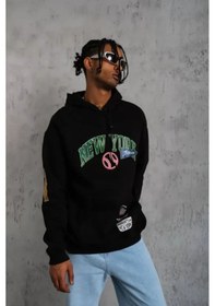 Resim Etiler Collection Emh Store Erkek Baskılı Kapüşonlu Sweatshirt - Siyah SIYAH 