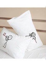 Resim Bk Gift Sevgili Tasarımlı Pamuklu 2 Li Yastık Kılıfı Seti-7 50x70cm , Sevgiliye , Ev si, Tasarım Ev Tekstili 
