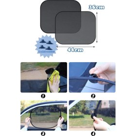 Resim Kdot Tırnak Vantuzlu Yan Cam Güneşliği 2 Adet 44CM x 36CM 