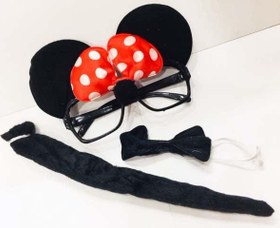 Resim Nessiworld Minnie Mouse Gözlüğü Papyonu Kuyruğu Seti 