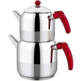 Resim Sudem Dem Büyük Boy Paslanmaz Çelik Çaydanlık Seti 