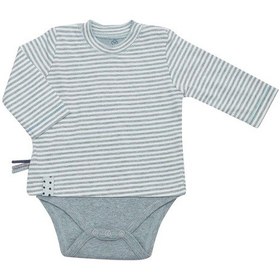 Resim Organicera Organicera Organik Uzun Kollu Tshirt Bebek Body, Yeşil Melanj Çiz Yeşil 