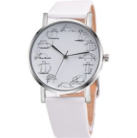 Resim Vkemall Sevimli Kedi Desenli Kız Çocuk Kol Saati - Moda Kuvars Hareketli, Ayarlanabilir Bileklik Çok Renkli 