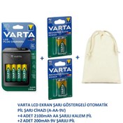 Resim Varta Lcd Plug+ Plus Şarj Cihazı + 4*2100 Mah Aa Şarjlı Pil+2x9v Şarjlı Pil+saklama Çantası 