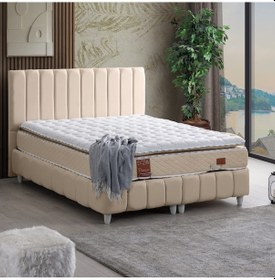 Resim Narva Çift Kişilik Baza Başlık Real Pedli Yatak Seti Bej 140 x 190 