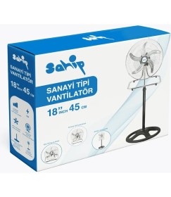 Resim Nemere 3in1 Kullanım 18 Inç 45 cm Sanayi Tipi Ayaklı Vantilatör 5-Metal Pervane 3-Kademe Hız 75WY:1 