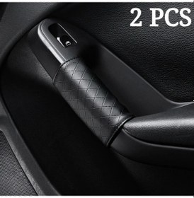 Resim Xuweiwei Black 2 Adet Araç Kapı Kolu Eldiveni Kaymayı Önleyici Desenli Çizilmeye Karşı Koruma Çoğu Araç İçin 