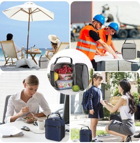 Resim Geekyou 6l Çocuk Çanta, Oxford Kumaş+pembe Yün+peva Malzeme, Çok Bölmeli, Dayanıklı, Su Geçirmez, Taze Tutucu, Siyah Mavisi Hhwcb0427 Lacivert 