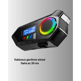 Resim Aylina Mey Ithalat® Bluetooth 5.4 Interkom IP65 Toz ve Su Geçirmez LED Göstergeli 