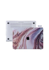 Resim Apple Uyumlu MacBook Air M1 Kılıf 13 İnç Mermer Glitter Touchıd'li M1 Air A2337 A2179 A1932 İle Gri 
