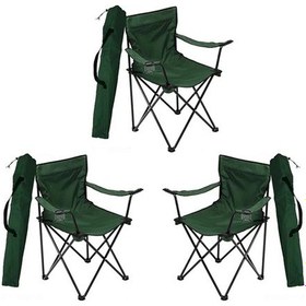 Resim Bofigo 3 Adet Kamp Sandalyesi Katlanır Sandalye Bahçe Koltuğu Piknik Plaj Balkon Sandalyesi Yeşil 