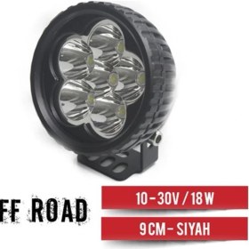 Resim Ahmet Otomotiv Projektör 10-30V 18W Off-Road Yuvarlak 9cm Siyah Renk 