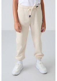 Resim Tommylife Tommy Life Bej Pamuklu Kalın İçi Tüylü Yumuşak Dokulu Standart Fit Baskılı Erkek Çocuk Eşofman Alt - 11225 Bej 