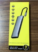 Resim Kelepir Fırsatlar Gri Renk Metal Aleminyum Kasa 9 In 1 Çevirici Type C Hub Macbook Pro Air Çevirici Çoğaltıcı 