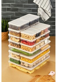 Resim Multi Box 27 Parça 5 Farklı Boy Saklama Kabı Seti - Dondurucu & Mikrodalga Uyumlu Krem 