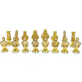 Resim Orta Çağ Temalı Gold Gümüş Metal Satranç Takımı – Veronese Design 