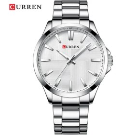 Resim Hanyang Gümüş Beyaz Curren Saatler Erkekler Moda Izle 2019 Lüks Paslanmaz Çelik Şerit Reloj Kol Saati Iş Saati Su Geçirmez Relogio Masculino (Yurt Dışından) 