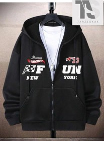 Resim Tarzsokak Fun 23 New York Sweatshirt Fermuarlı Hırka Siyah Siyah 