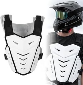 Resim Geliştirilmiş Motosiklet Zırh Yeleği - Hafif, Ayarlanabilir Boyut, PE kabağı Ile çift katmanlı Koruma Ve Ve Göğüs Güvenliği Için şok Emici Köpük Astar 