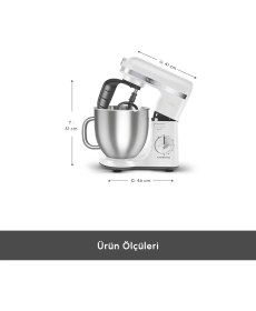 Resim Karaca Mastermaid Chef Ultra M2000W Hamur Yoğurma Makinesi Pearl White 7l 