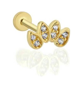 Resim Cherry By Özkonak Yarım Lotus Model Tragus Piercing Sarı 