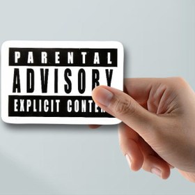 Resim Vergi Uyarısı Açık İçerik Vinil Etiket - Su Geçirmez Rock Serisi Mat Bitişli Çıkartma, Arabalar, Laptoplar, Telefonlar, Motosikletler, Kasklar, Duvarlar, Pencereler ve Sert Şapkalar için Dayanıklı Düzensiz Şekil Karikatür Tasarımı 