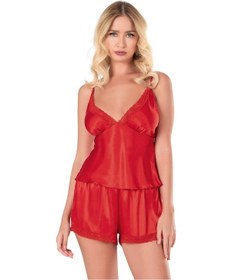 Resim Primoda Aria's Closet Petrol Mavi Saten Babydoll Şort Takımı Petrol 