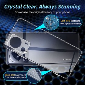 Resim m.tk moveteck Xiaomi Mi 13 Lite Uyumlu Kılıf Kamera Lens Korumalı Şeffaf Esnek Silikon Transparent Crystal Clear 