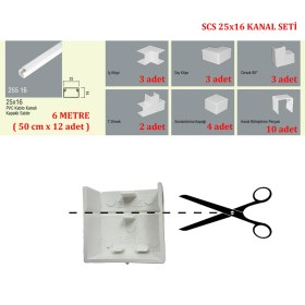 Resim 25X16 Yapışkanlı Kablo Kanal Seti Aksesuarlı 