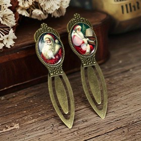 Resim 2 adet JWEIJIAO Vintage Noel Baba Kitap İşareti - Antika Altın - Noel Baba ile, Noel Hediyeleri, Kitap Severler, Öğretmenler, Yazarlar için, Zarif Masa Dekoru - Kitaplar, Dergiler, Planlayıcılar için Dayanıklı Kitap İşareti - İdeal Noel Hediyesi, Okuma Aksesuarları, Klasik Tasarım, Sağlam Yapı, Kırtasiye Aksesuarı, Öğretmen Hediyeleri 