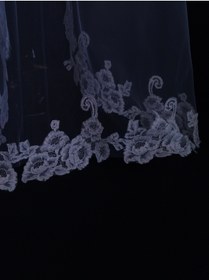Resim NİGHTS GRACE İspanyol Tarzı Yoğun Güpür Dantelli Katedral Gelin Duvağı 2 Metre 