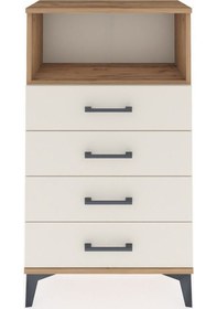 Resim Arges Komodin Tek Raflı 4 Çekmeceli 60x30x106 Çam-aytaşı Çam 