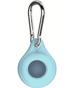 Resim Cloud011 Light Blue Su Damlası Şekilli Airtag Uyumlu Kılıfı Anahtarlık Açıklığı Kaydırmaz Çizilmeye Dayanıklı 
