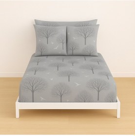 Resim Desenli Çift Kişilik Lastikli Battal 180 X 200 Çarşaf Ve 2 Adet Yastık Kılıfı Antrasit 