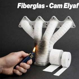 Resim Badem10 Takviyeli Lifli (5 Metre) En: 2 cm Kalınlık: 3 mm Cam Elyaf Ekzoz Sargı Bezi Isı Yalıtım Yanmaz Bant 