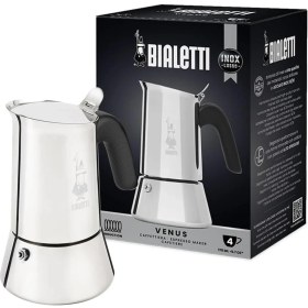 Resim Storemax - Venus: 4 Cups Ocak Üstü Espresso Pişirici - 170ML - Gümüş Renk - Paslanmaz Çelik Gövde - Patentli Valfi - Tüm Ocak Türleri Için Uygundur (Indüksiyon Dahil) 