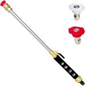 Resim Yaozixa Siyah Yüksek Basınçlı Fıçıcı, 2 Fişli Doğrusal+fan Şekli , Tpr Kaymazsız Kollü, Araba Bahçe Temizliği, 3/4" Ve 1/2" Hortum Bağlantısı Siyah 