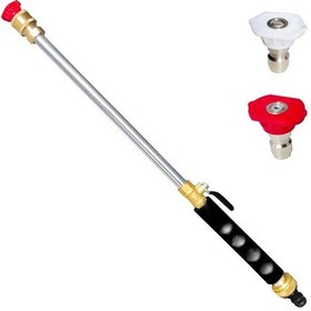 Resim Yaozixa Siyah Yüksek Basınçlı Fıçıcı, 2 Fişli Doğrusal+fan Şekli , Tpr Kaymazsız Kollü, Araba Bahçe Temizliği, 3/4" Ve 1/2" Hortum Bağlantısı Siyah 
