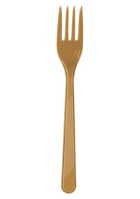Resim Plastik Gold Altın Renkli Lüx Parti Doğum Günü Çatal - 18 Cm. - 25 Adetlik Paket Altın 