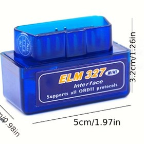 Resim ELM327 Mini V2.1 OBD-II Kablosuz Araç Teşhis Skaneri - Mavi, Pil Dahil Değildir 