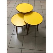 Resim damila 3.lü Zigon Sehpa Hardal 18mm 1.sınıf Mdf Lam Tabla Kullanıma Hazır(MONTAJLI) 